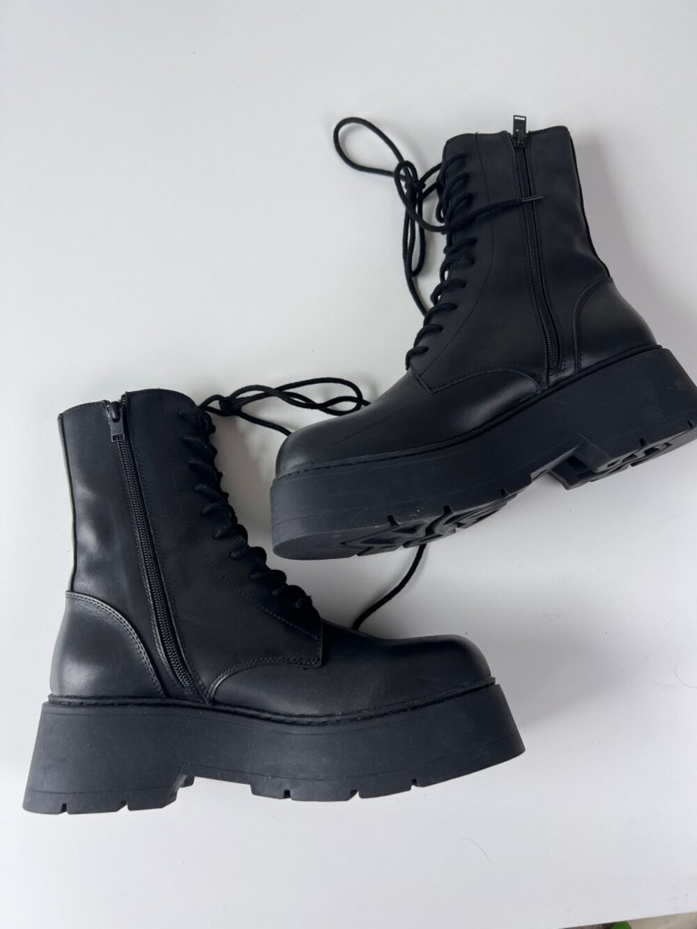 Unif Black Leather Lace Up Aux Combat Boot size 10 - Picture 4 of 9